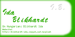 ida blikhardt business card
